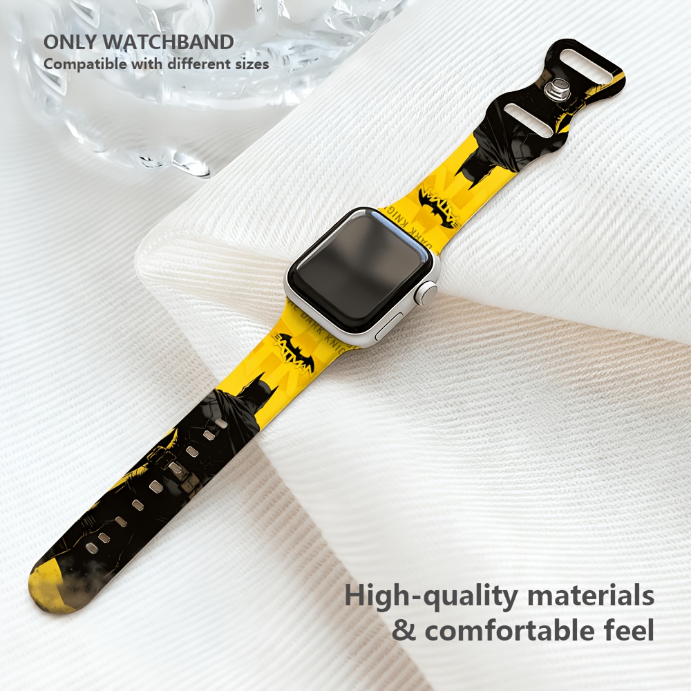 TEMU Warner . Comics Batman Fashion Print Smartwatch Band, Compatible With For Watch Ultra 1/2/3 And S1/1/2/3/4/5/6/7/8/9/, Fits 38/40/41/42/44/45/46