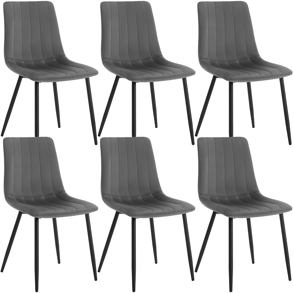 Dining Chair Set, Restaurant Chairs, Living Room Chairs With Backrests, Velvet Cushions, 6pcs, Suitable For Bedroom, Kitchen, And Living Room