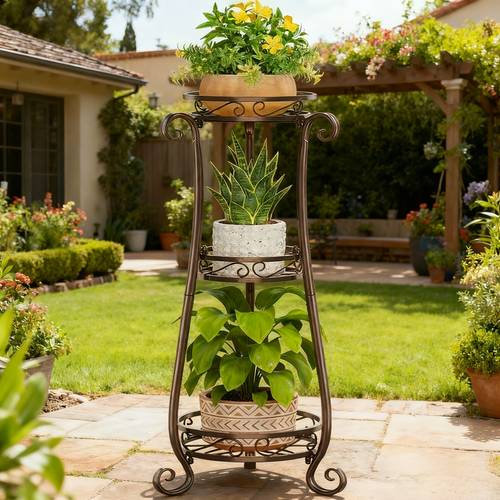 garden flower stand indoor outdoor universal room floor standing multi tier planter rack balcony flower rack heavy duty plant stand 100 lbs