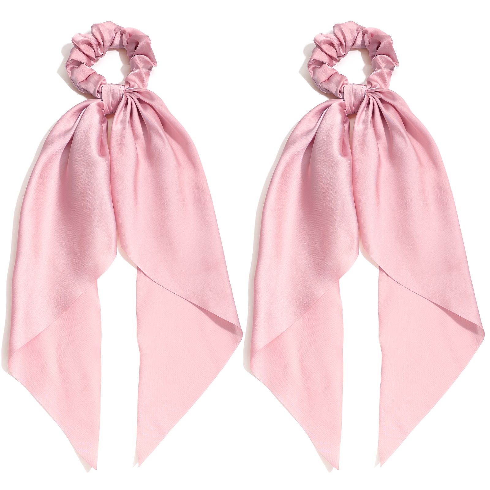 2pcs Solid Color Fabric Hair Rings for Everyday Use