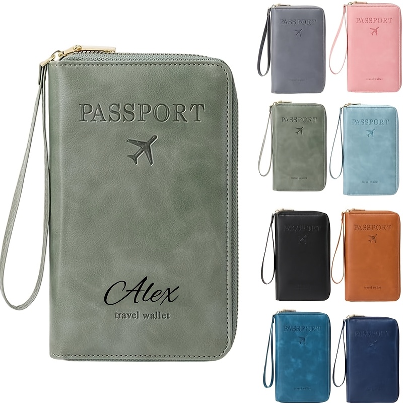 TEMU Customizable Passport Holder With An Initial, Rfid, Long Design For Storing Tickets, A Multifunctional Travel Essential, Perfect As A Birthday