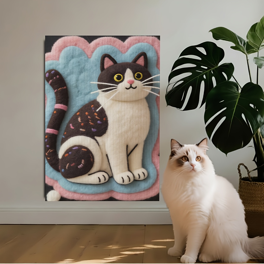 TEMU Griffoir mural pour chat, planche à gratter auto-adhésive durable. Convient pour canapés, et zones au sol. Favorise l'affûtage des griffes et le