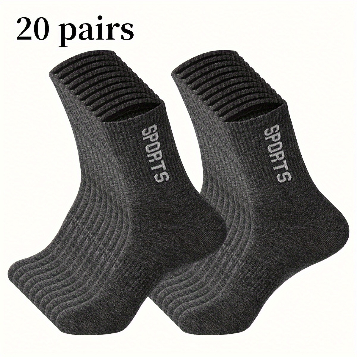 

20 Pairs Of 5 Pairs Of Men's Breathable Mid-calf Socks, Casual Men's Anti-odor And Sweat Absorbing Sports Trendy Men's Socks