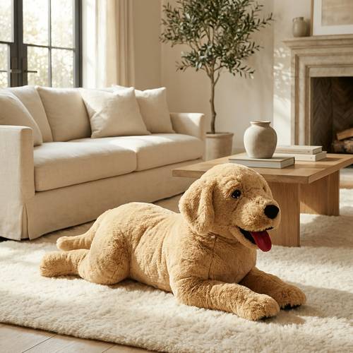 1pc 75cm 29 52in giant labrador plush toys soft stuffed animals dog plush toy large size plush labrador throw pillows perfect birthday easter valentines day present party decorations