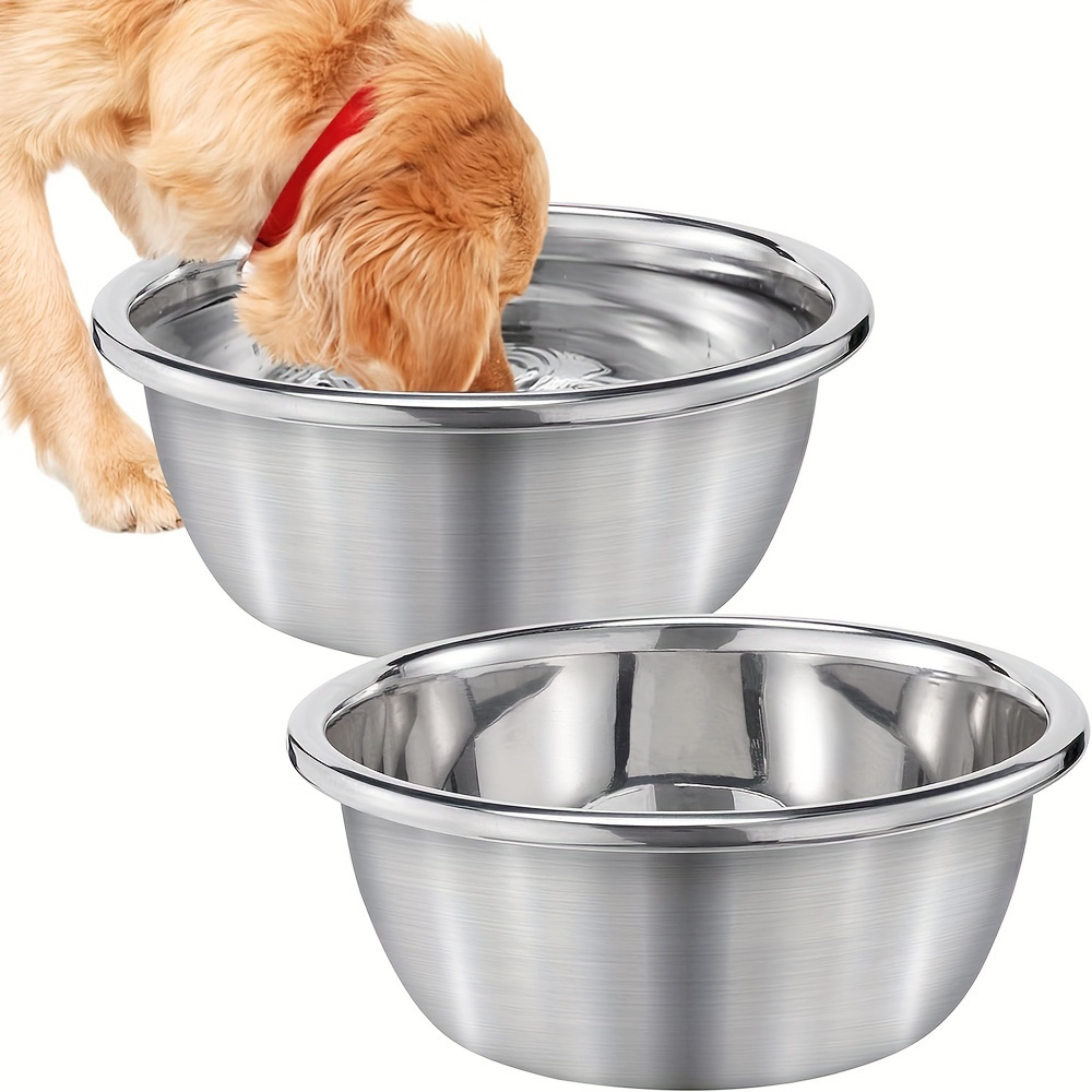 

2- 0.8 Gallon Large Dog Bowls - Stainless Steel Pet Feeding & Water Bowls, & To , For & Use, Suitable For Large