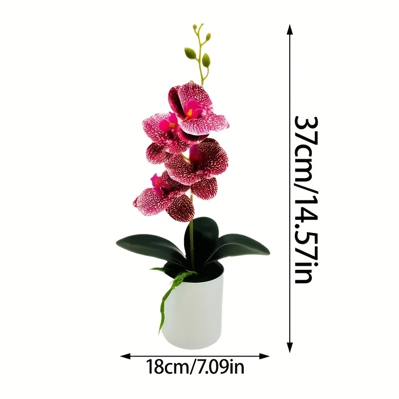 6 stuks levendige kunstorchideeën in art-decostijl in witte potten