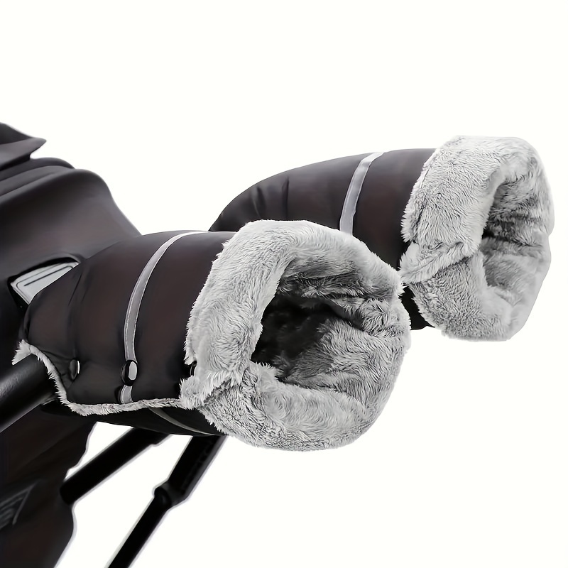 

Winter Stroller Hand Muffs, Waterproof Hand Warmers, Fleece Lined With Reflective Strip, Adjustable, For 14+, Polyester Fiber