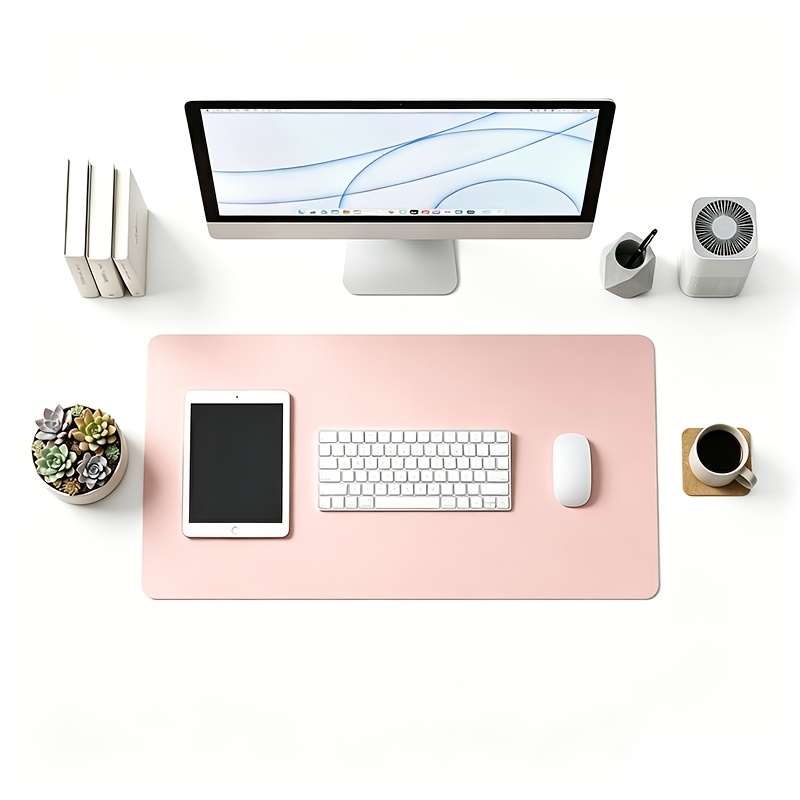 Image of Desktop Keyboard And Mouse Pad, Faux Leather, Desk Mat, Mouse Pad, Keyboard Pad 3-in-1, Office Desk Mat, Large Mouse Pad, Laptop Desk Mat, For Office And Home Use