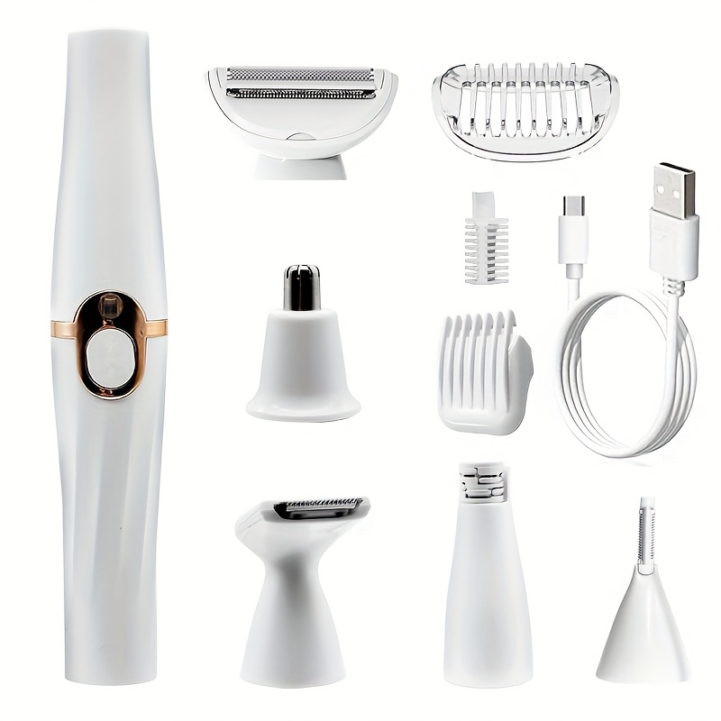 5 in 1 womens electric shaver usb rechargeable bikini and eyebrow trimmer leg hair remover nose hair remover multifunctional beauty set 5 in 1 womens shaver personal care device perfect gift for friends Product details 10