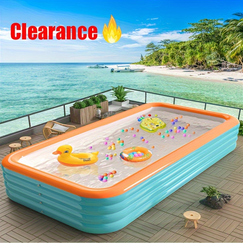 Inflatable Swimming Pool Retro Blow Up Inflatable Pool, Cute Style