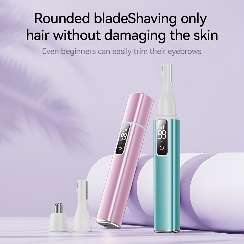 multi functional portable womens electric ear and nose hair trimmer 2 in 1 multi purpose mini electric eyebrow trimmer usb charging type c long press boot three speed regulation holiday gift Product details 2