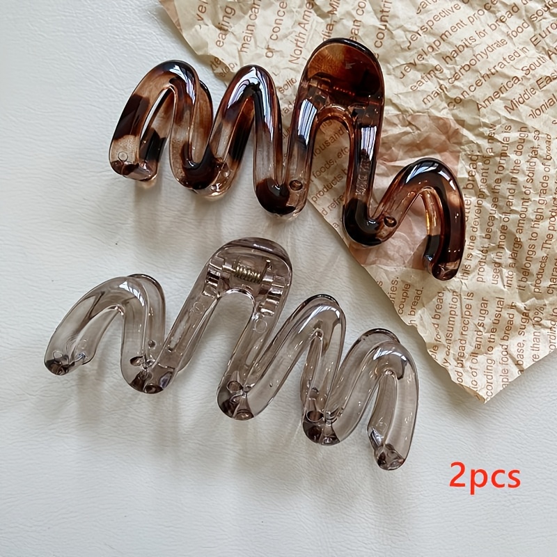 E-shop 2er-Set einfache -Krallenclips im koreanischen Stil, modische vielseitige Haarklammern für Hochsteckfrisuren am Hinterkopf, Haar-Accessoires