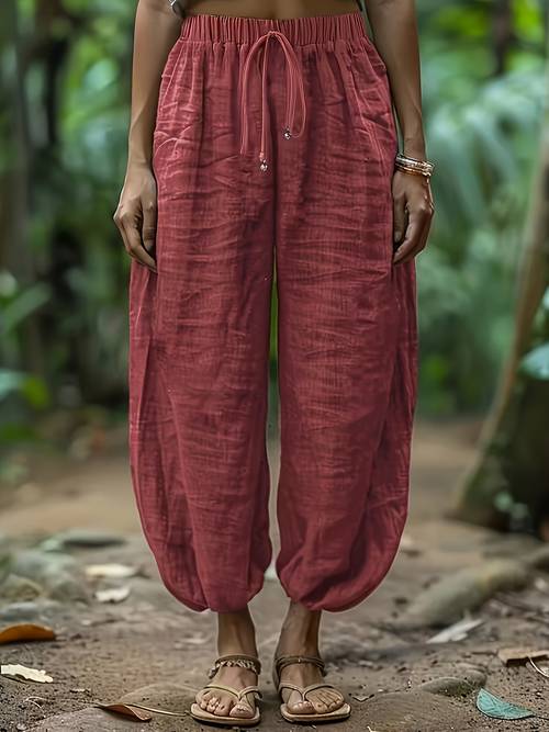 qd1118001 womens elegant wide leg pants drawstring elastic waist loose fit trousers casual formal pants suitable for daily and formal occasions elegant solid color machine washable non stretch fabric comfortable relaxed fit