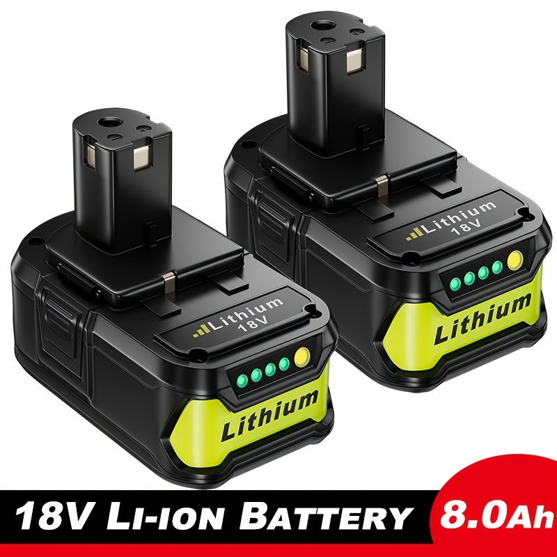 TEMU 2 Pack Compatible For P104 P105 P107 P108 P109 P191 P122 Cordless Battery Pack - 8.0ah Replacement Suitable For //p104/p105/p107/p108/p109//p191