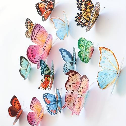 36pcs realistic wall stickers with self waterproof peel and stick smooth shiny 3 irregular shaped modern insect stickers suitable for walls glass and doors easy to stick no needed