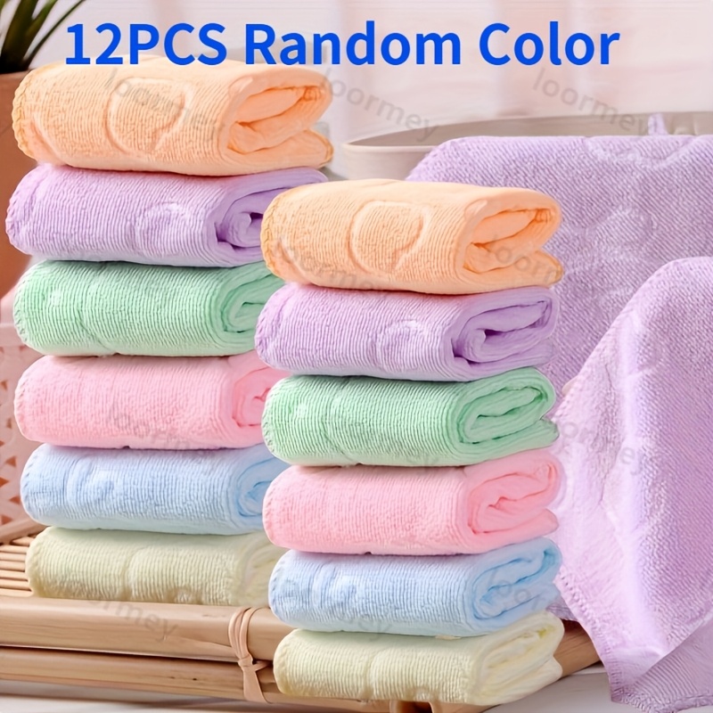 12pcs random color reusable cleaning cloths dishwashing cloths glass wiping cloths   household use kitchen use bathroom use multi purpose tablecloth wiping quick drying