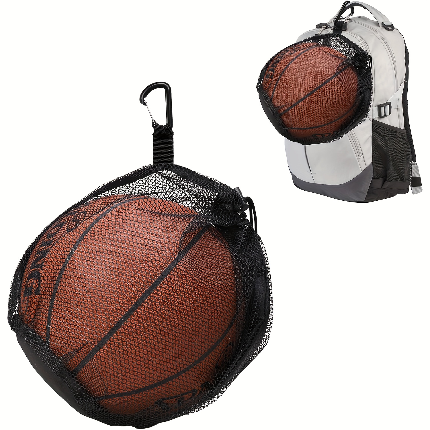 TEMU Portable Basketball Mesh Bag, Drawstring Mesh Bag For Sports, Foldable Basketball Net Bag, High Quality Drawstring Mesh Sports Ball Bag For Basketball, Water Ball, Soccer, Volleyball.(bag Only)