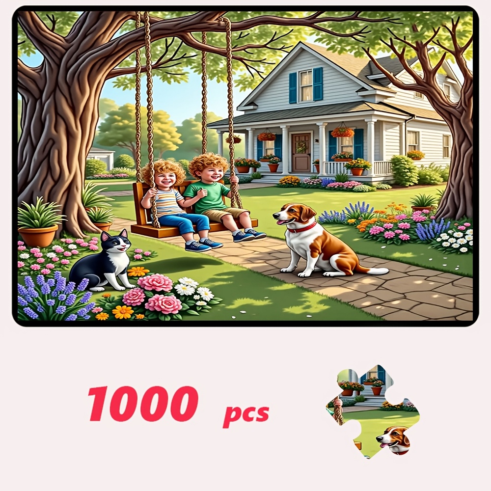 TEMU 500pcs/1000pcs Adult Jigsaw Puzzle, Large Puzzle Gift For Family Interaction, Diy Puzzle For Home Decor, High-quality Family Fun Puzzle Designed