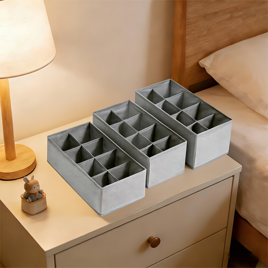 3pcs Set Storage Box Foldable, With 8 Drawers, Underwear And Socks Divided Into Boxes, Wardrobe Drawers, Clothing Storage
