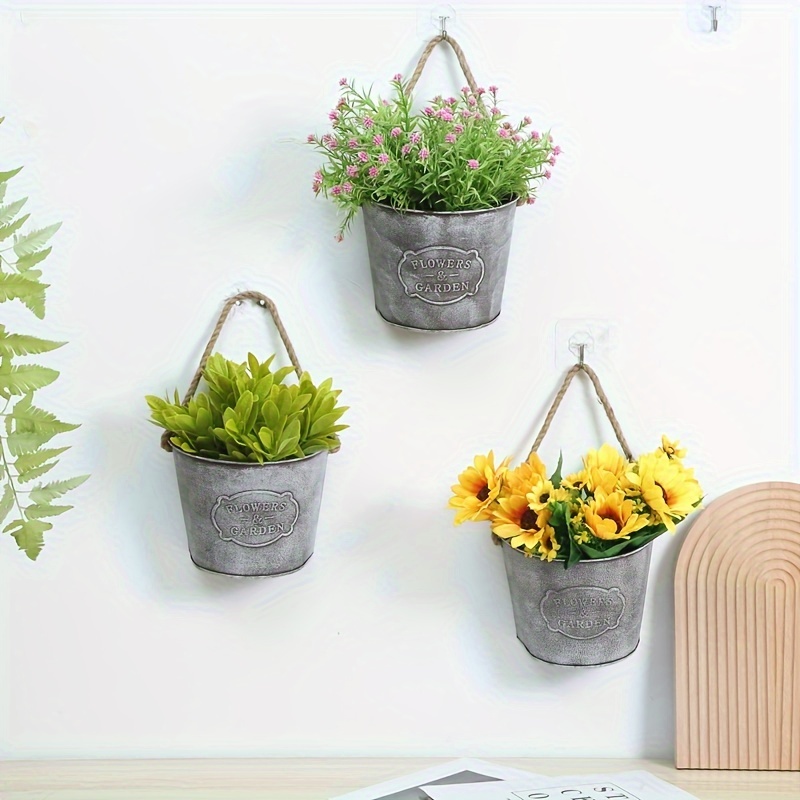 

Vintage-inspired Iron Wall Hanging Planter - Rustic Metal Flower Basket For Indoor & Outdoor Decor, Unique Shape