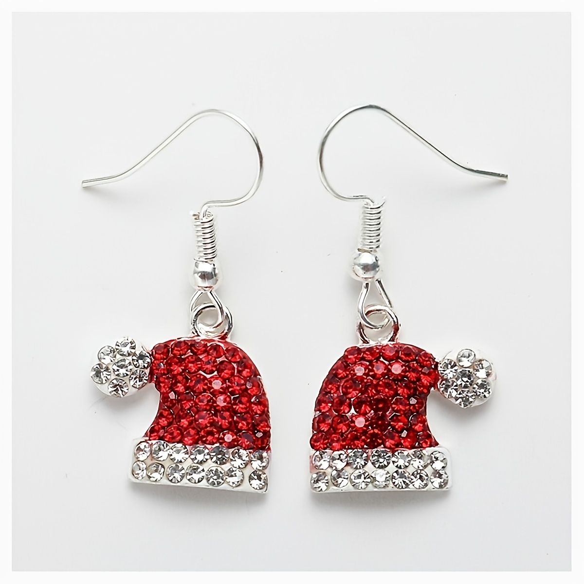 Adorable Christmas Hat Pendant Earrings - Festive Holiday Jewelry Gift For Christmas Celebration