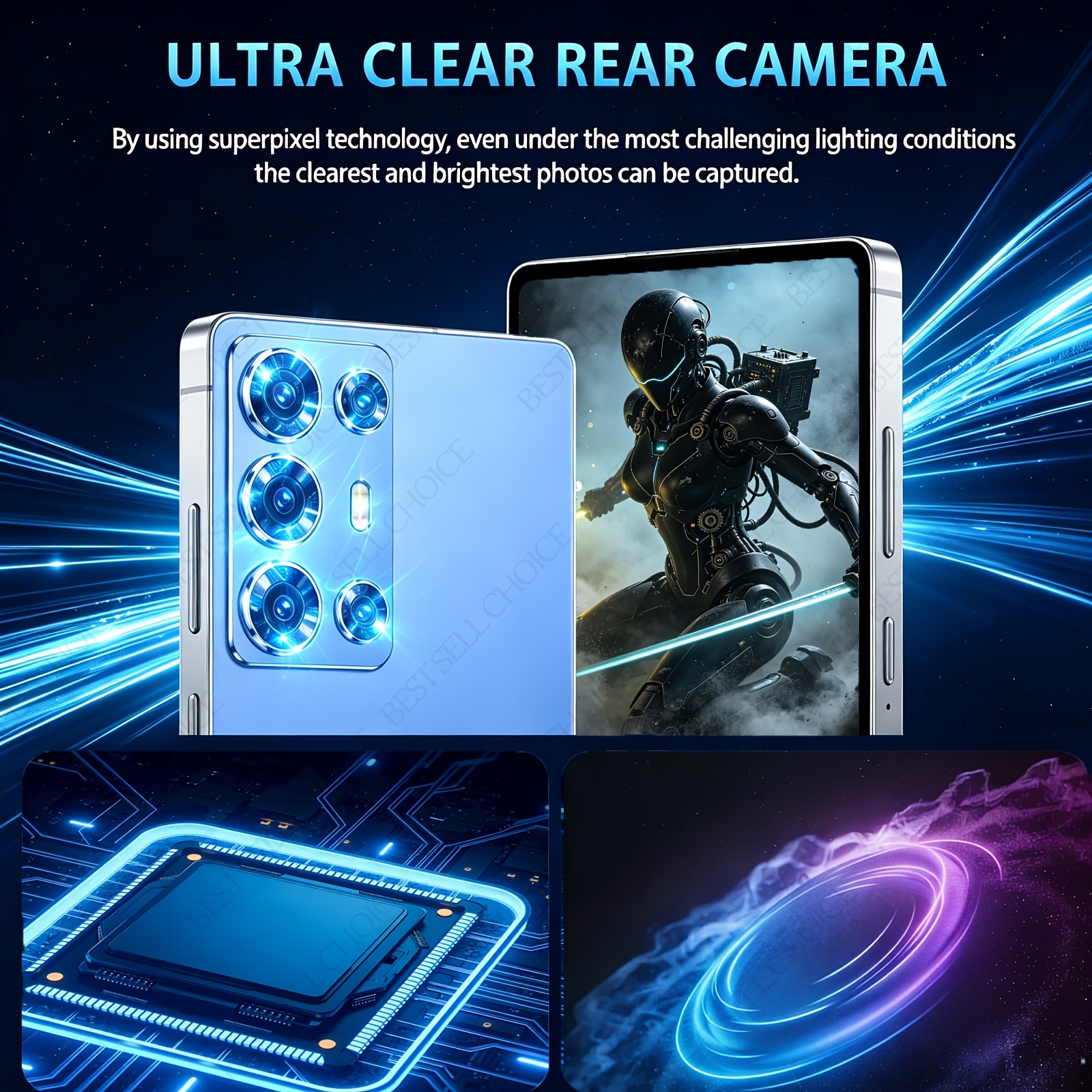 Powerful 6+64GB Unlocked 5G Cell Phone, 6.8 Inch HD Screen
