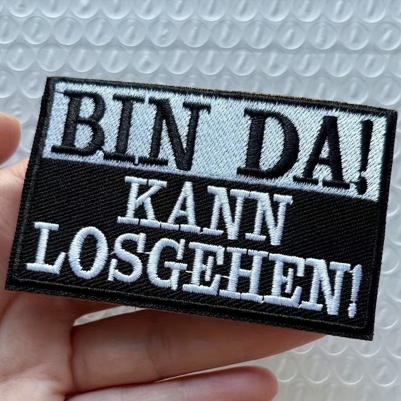 1pc Black And White Letter Embroidery Patch