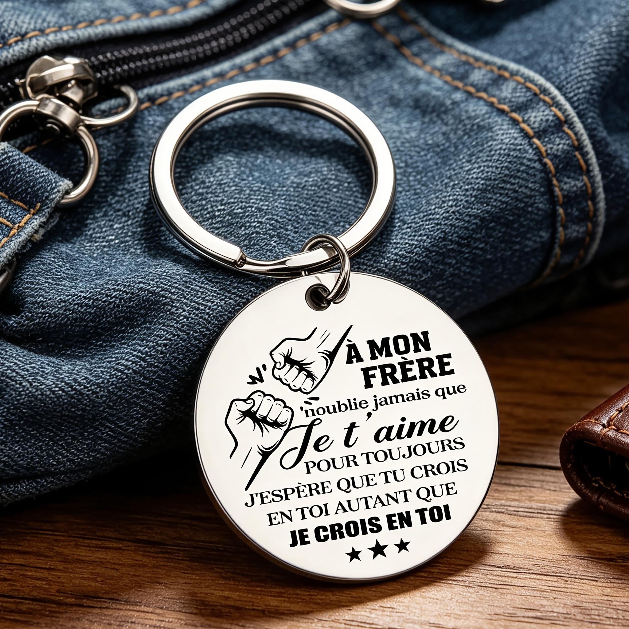 TEMU Porte-clés en acier inoxydable avec citations inspirantes - "À , que je t'aime" - pour un , pour les anniversaires et les fêtes, pour et la