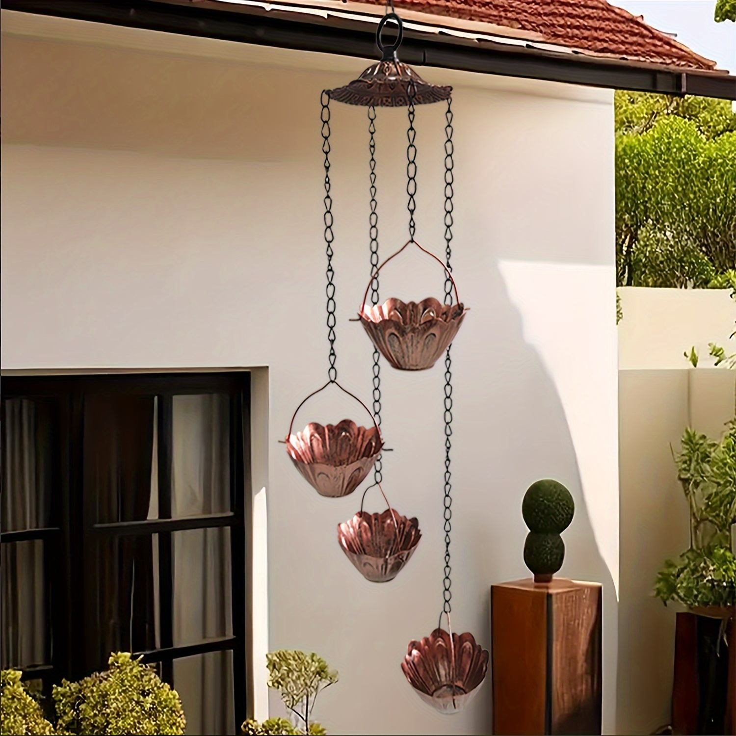 Image of 1pc, Outdoor Garden Metal Decorative Flower Pots Hanging Plants Succulent Creative Flower Pots, Flower Pots Decorated Mother's Day Thanksgiving Valentine's Day Gifts