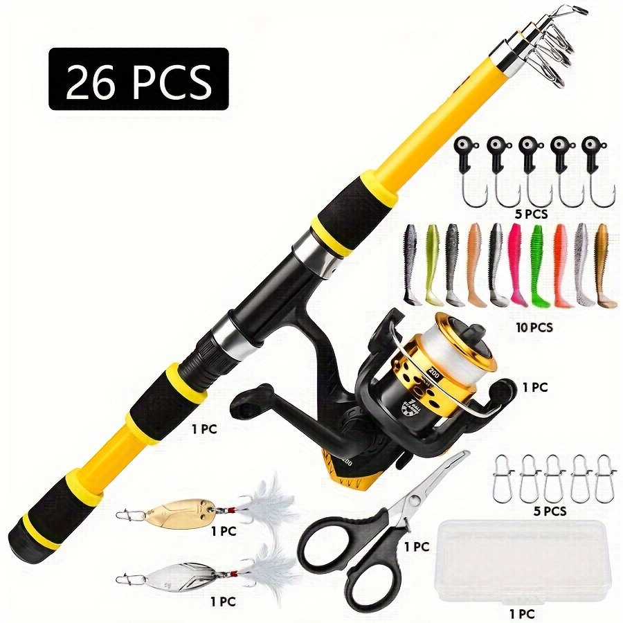 Travel Telescopic Fishing Tackle Combo Kit Including Feeder - Temu