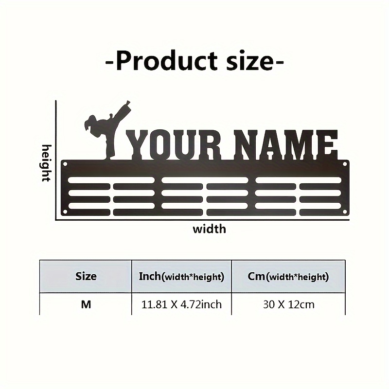 TEMU Custom Karate Medal Pendant - Personalized Name Wall Art, Modern Iron Home Decor - Versatile Wall Art Suitable For Home Decoration And