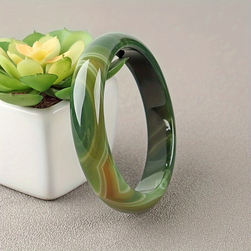 

Green Agate Bangle, Men's Wrist Accessories, Bracelet