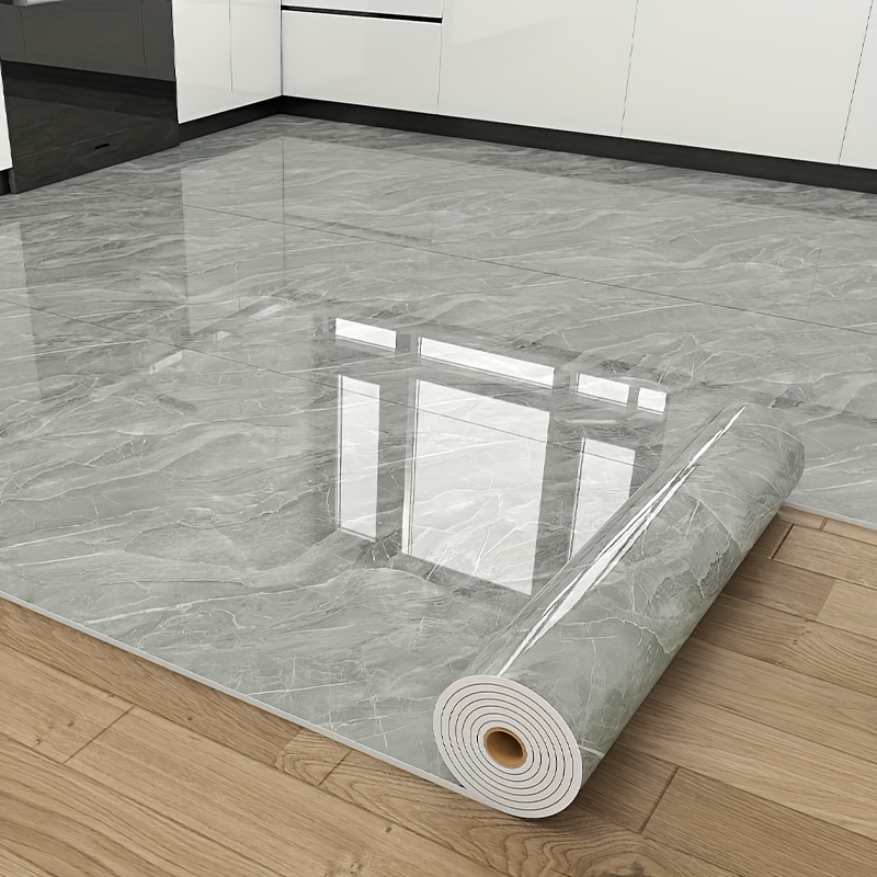 1 roll extra thick 3mm marble floor wall stickers peel and stick removable self   vinyl tiles waterproof easy clean luxury marble design black white   white beige grey for bathroom   room bedroom ren