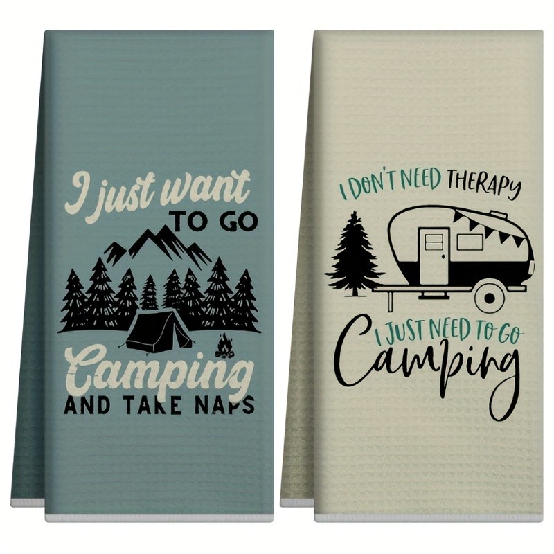 

Camping Kitchen Towels Sets Of 2, Camper Kitchen Decor,housewarming Farmhouse Gifts,rv Camping Kitchen Essentials,camper Accessories For Inside,funny Kitchen Gifts,camper Dish Tea Towels