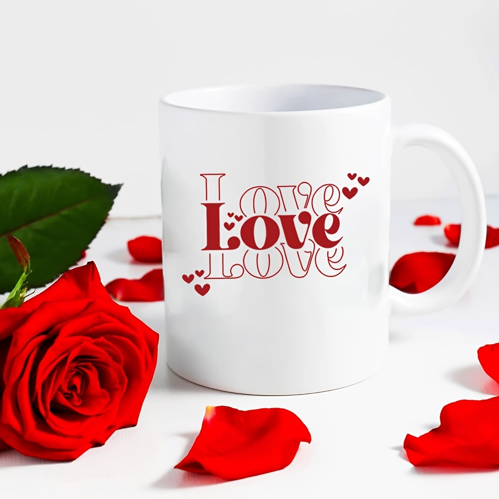 

Valentine's Day Love 4pcs Uv Dtf Transfer Set For Glass & Mugs - Sun & Heat Resistant, 3d Design, Long- High (uv Wraps Only)