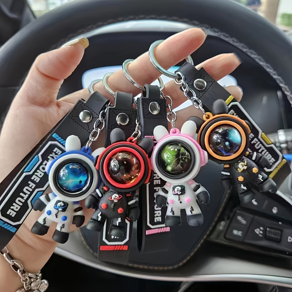 

4pcs Star Rabbit Astronaut Key Chain For Men, Creative Car Pendant Keychain, Bag Hanging Ornaments