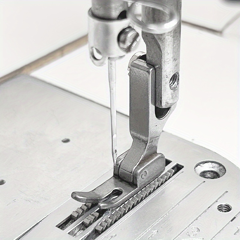 Máquina de coser industrial de cama plana con cremallera invisible,  prensatelas de repuesto para máquina de coser con cordón con cremallera  para pies