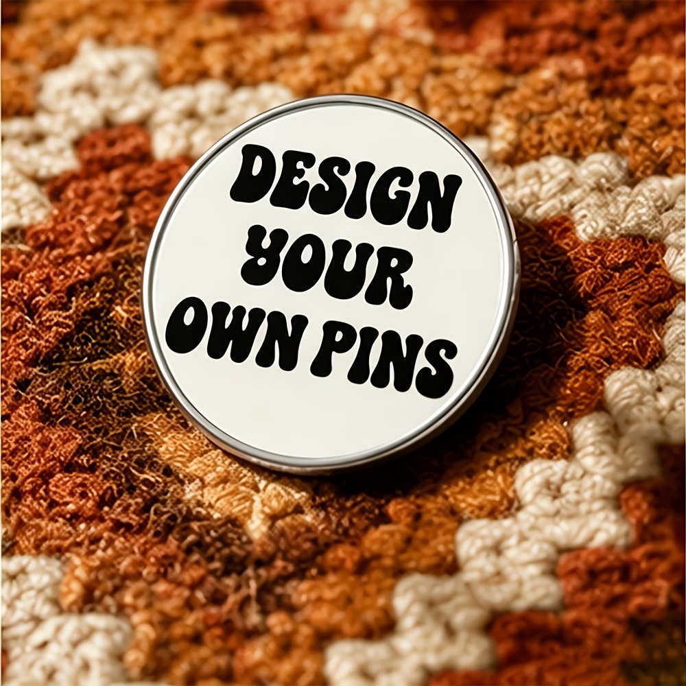 TEMU [custom] 1pc Sublimation Custom Golden And Silvery Metal Badge Brooch, Custom Team Brooch Badge Logo Picture Pattern, Sports Meeting Team Brooch