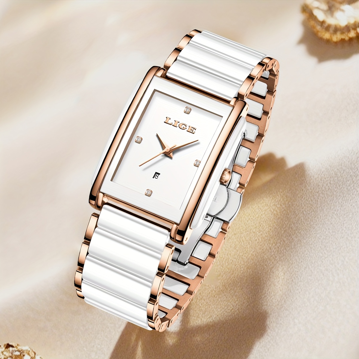 New Elegant Simple Square Dial Date