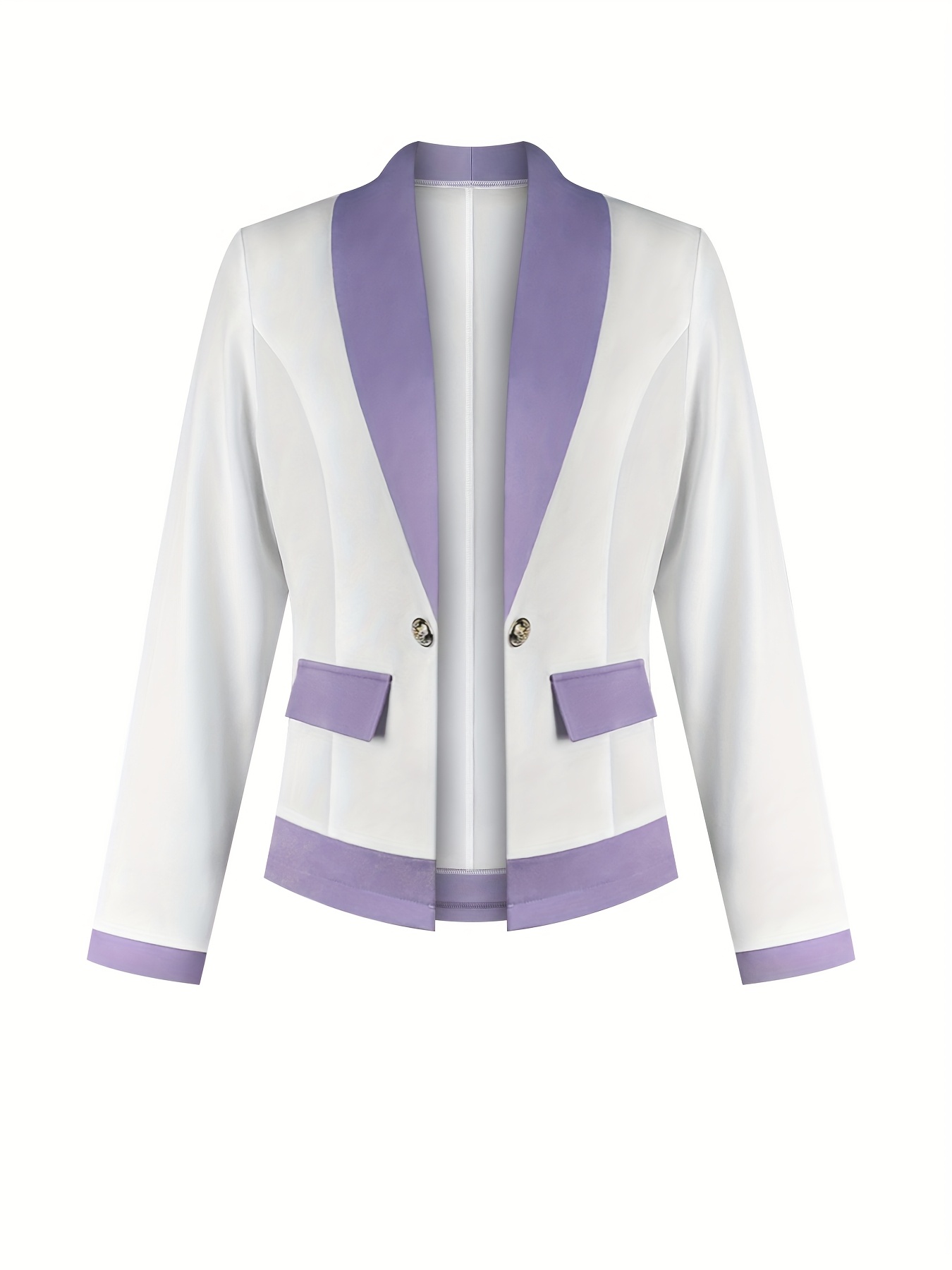 womens elegant suit color block suit collar long sleeve open Temu