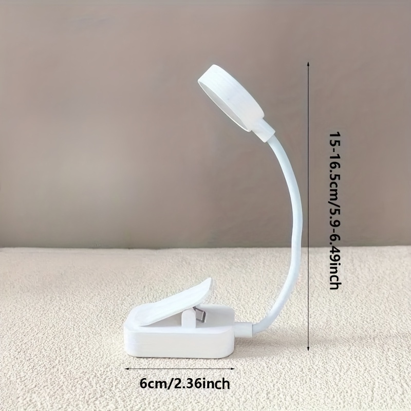 [led Book Light] Adjustable Brightness White Led Clip-on Book Light With 3 Color Temperatures, Mini Lightweight - No Battery Included