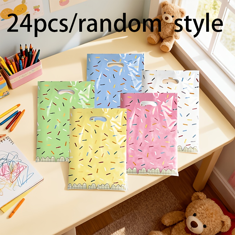 TEMU Sacchetti regalo 55/35/24/11/8/5 pz con simpatici elementi multicolore, per riunioni, feste e regali di piccoli articoli. Ideali per confezioni