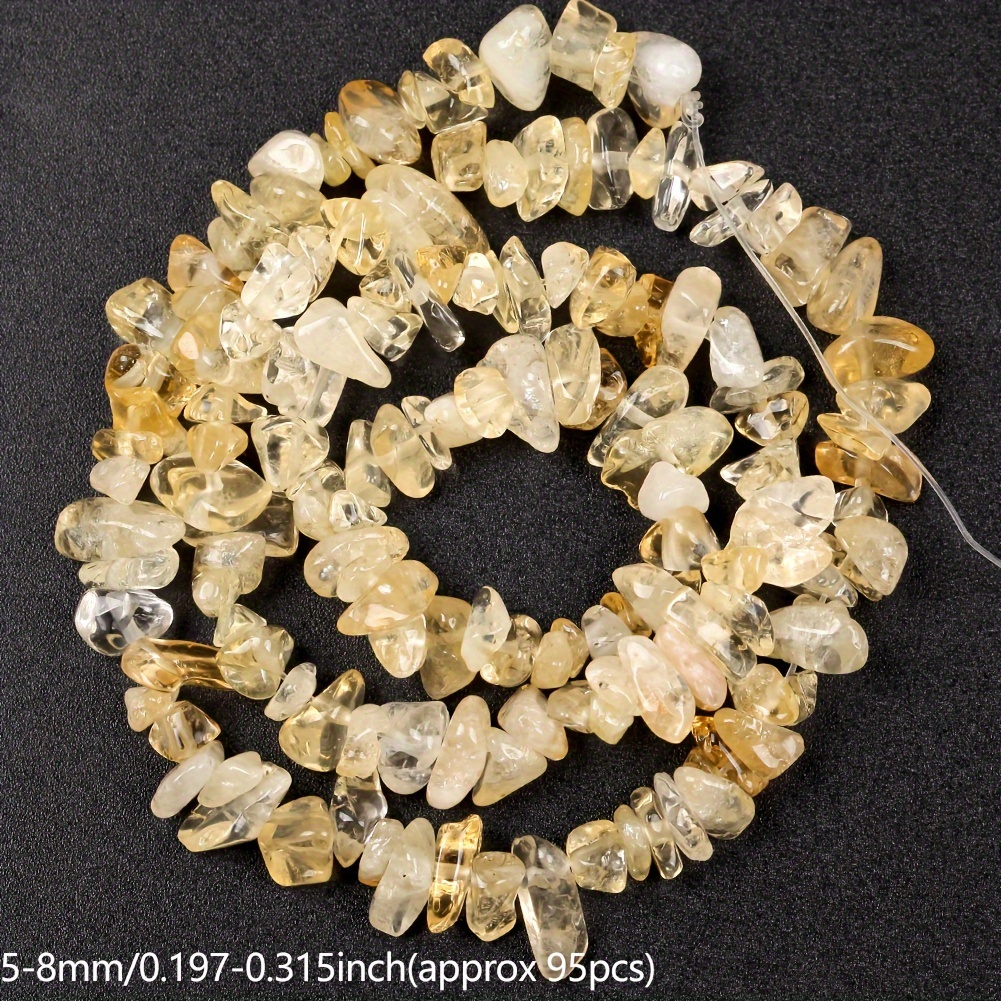 E-shop Natürliche -Zerdrückte Steinperlen - Sortiment geeignet für DIY-Schmuckherstellung, Unregelmäßige Citrinperlen für Armbänder & Halsketten, 3-5mm