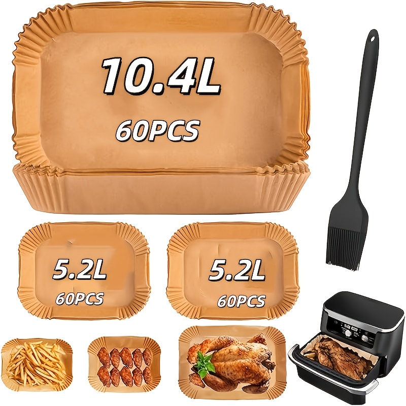 E-shop 180 Stück neue XL Größe 35*22Cm + 20*15Cm, Einweg-Frittierbeutel, inklusive Ölpinsel, passend für Fryer AF500EU, wasserdicht, Öl, Frittiergerät
