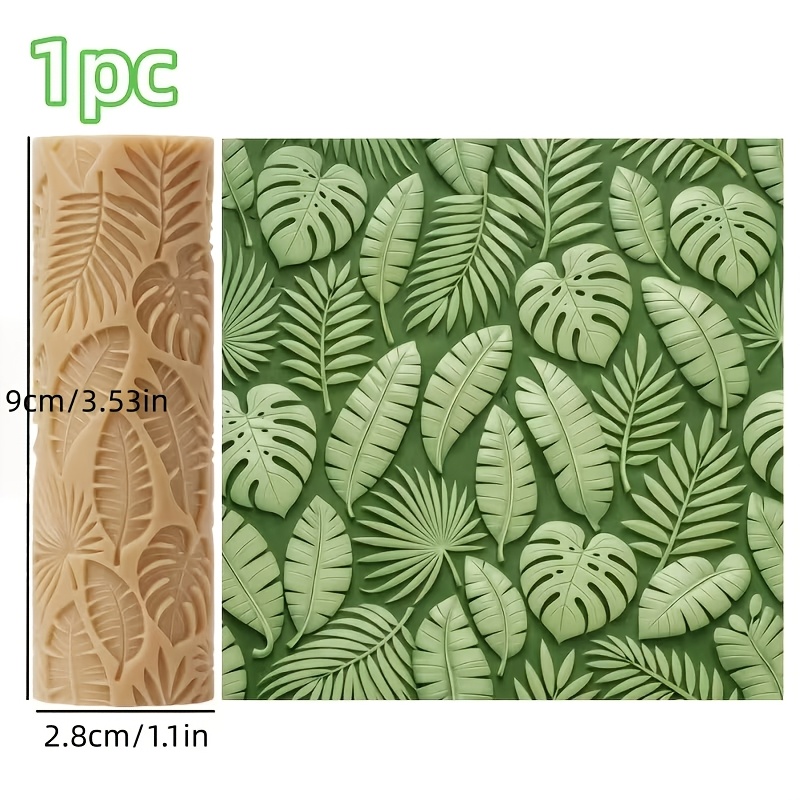 TEMU 1 stuks Tropisch Textuur Embossing Poly Klei Textuur Roller - Tropisch Textuur Embossing Tool, Valentijnsdag, Pasen, Lente voor Keramiek,