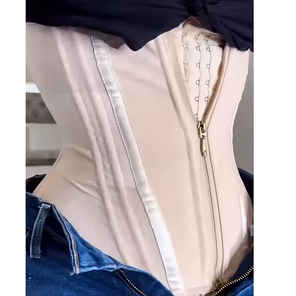 1pc package, ceinture abdominale en latex blanc pour femmes | ceinture de compression post-opératoire pour sculpter , avec ouverture et fermeture à glissière, serrage fort de labdomen, abdomen plat, convient pour les tenues quotidiennes/formelles - serré et mince Détails du produit 1