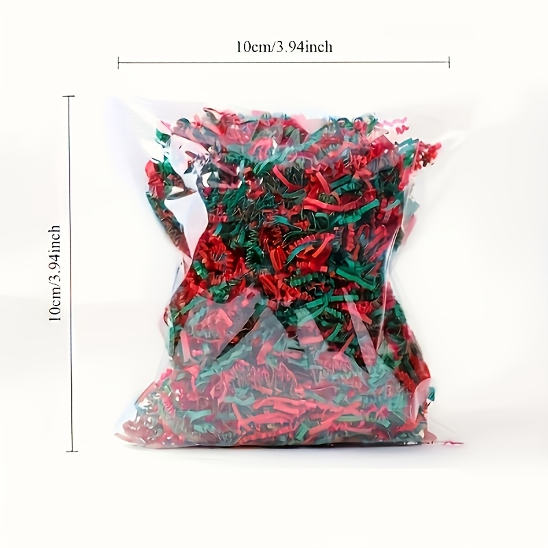 TEMU 62g Pack Of Shredded Paper Filler - Red And Green Mixed Colors, Wrinkle-free Gift Box Packing Material, Packaging Paper, Suitable For Christmas