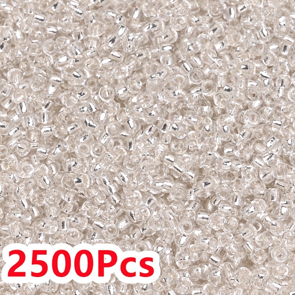 Image of 2500pcs 1.5mm Silvery-filled Glass Seed Beads For Random Mixed Color For Embroidering Diy Bracelet Necklace Handmade Accessories