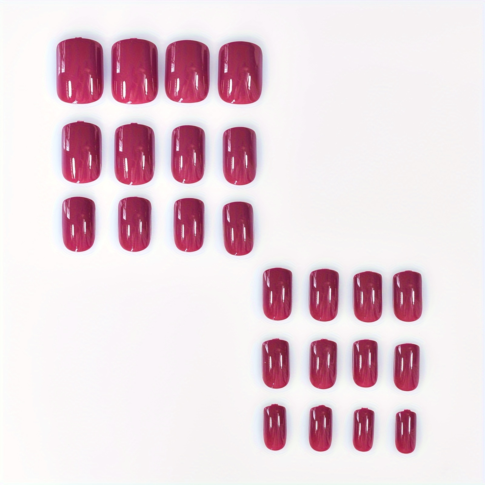TEMU Medium Solid Color Purple Glossy Press On Nail Tips Fake Nails Art Reusable Nails Tip