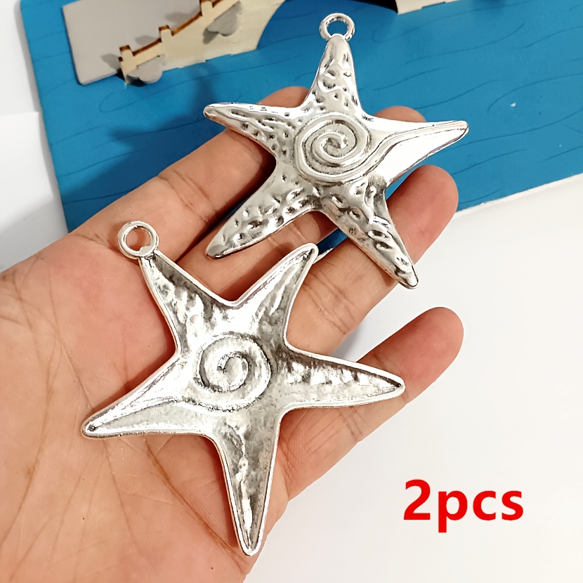 TEMU 2pcs Starfish Charms Pendants For Jewelry Making Diy Handmade Necklace Earrings Accessories